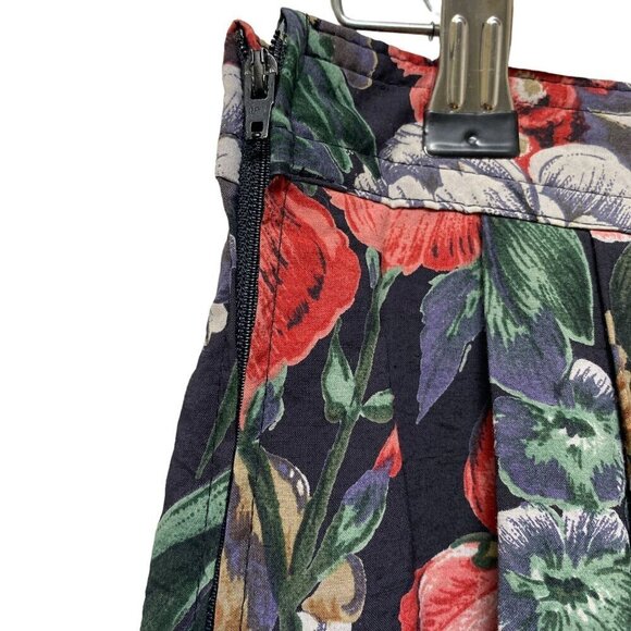 Vintage Floral Skirt XS Midi Full Tea Skirt By St. Michael Made in Germany Visco - Picture 8 of 15